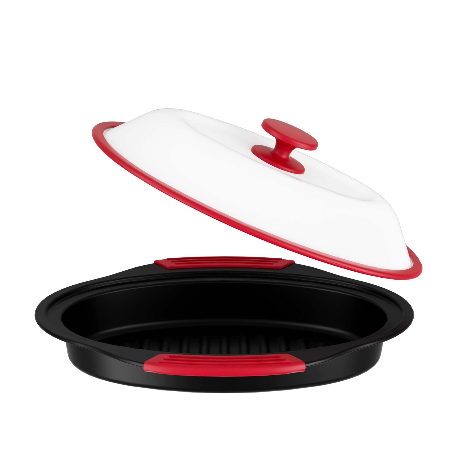 Microwave Grill Pan with Cover – Bacon Cooker, Crisper & Grilled Cheese Maker…