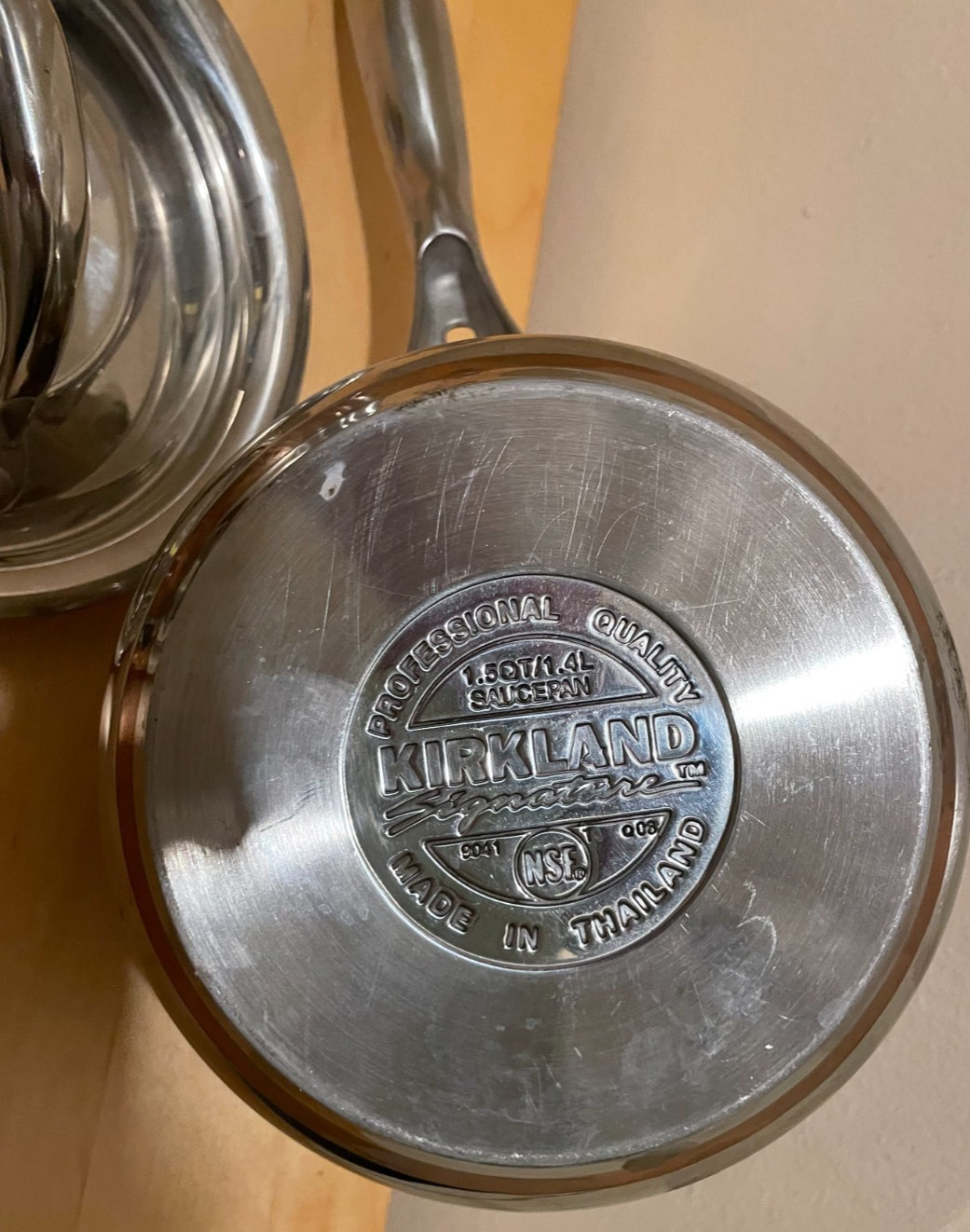 Kirkland Signature 1.5-Qt Saucepan Professional Quality Grade NSF Copper