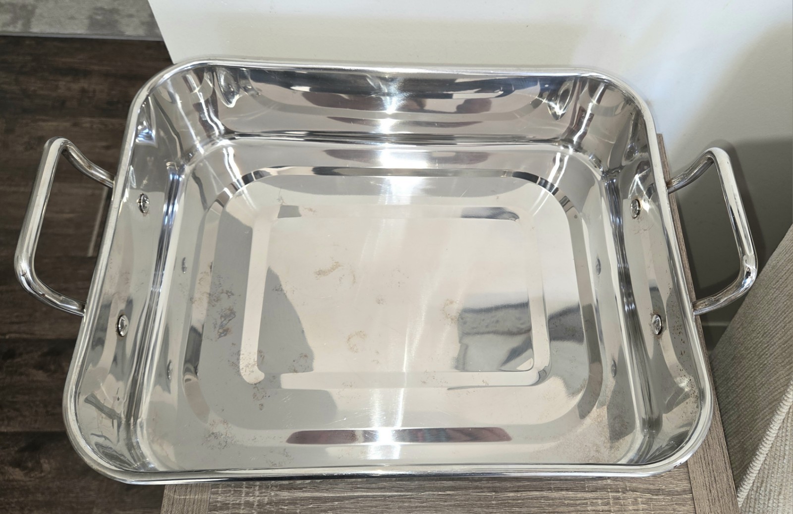 Martha Stewart Stainless Steel Rectangular Roaster w Rack 17.5″ x 12.3″ SEE DESC