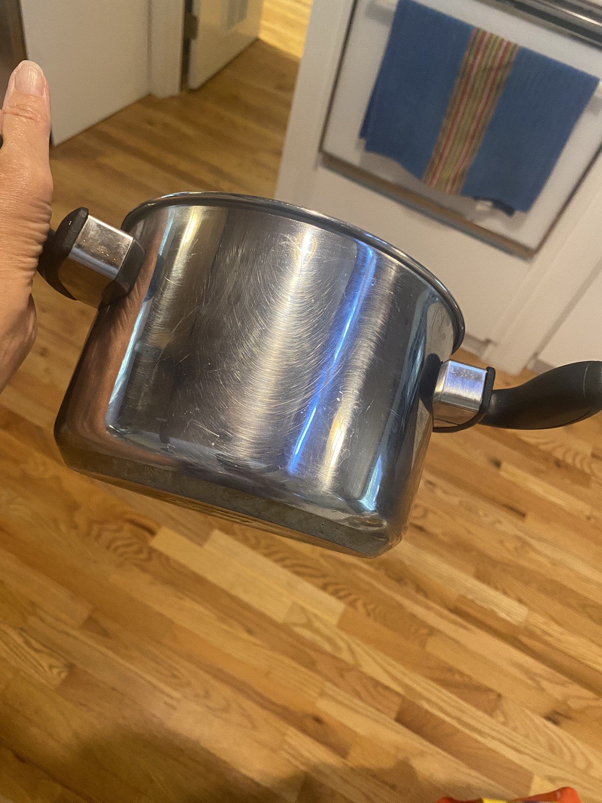 Soltam 18/10 Stainless Steel 2 Piece Pot With Lid Unique Handles Made In Israel