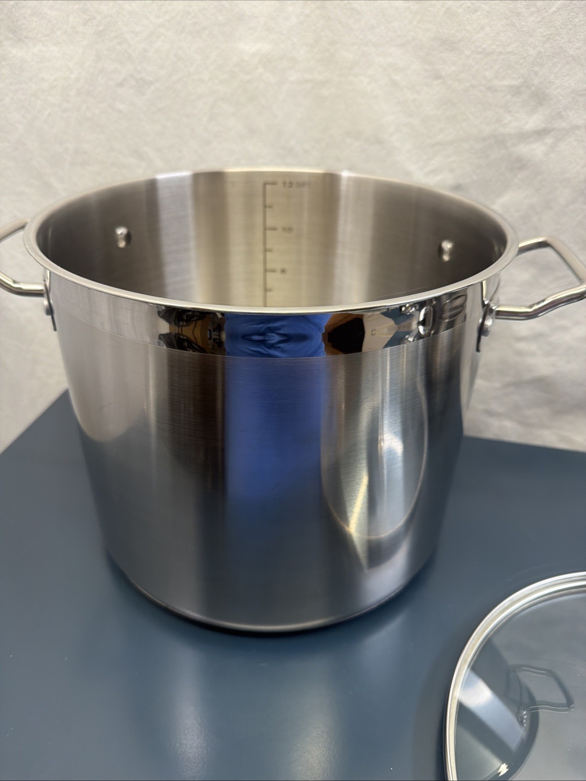 LNT Home Professional 12 Quart Stockpot Stainless Steel With Glass Lid