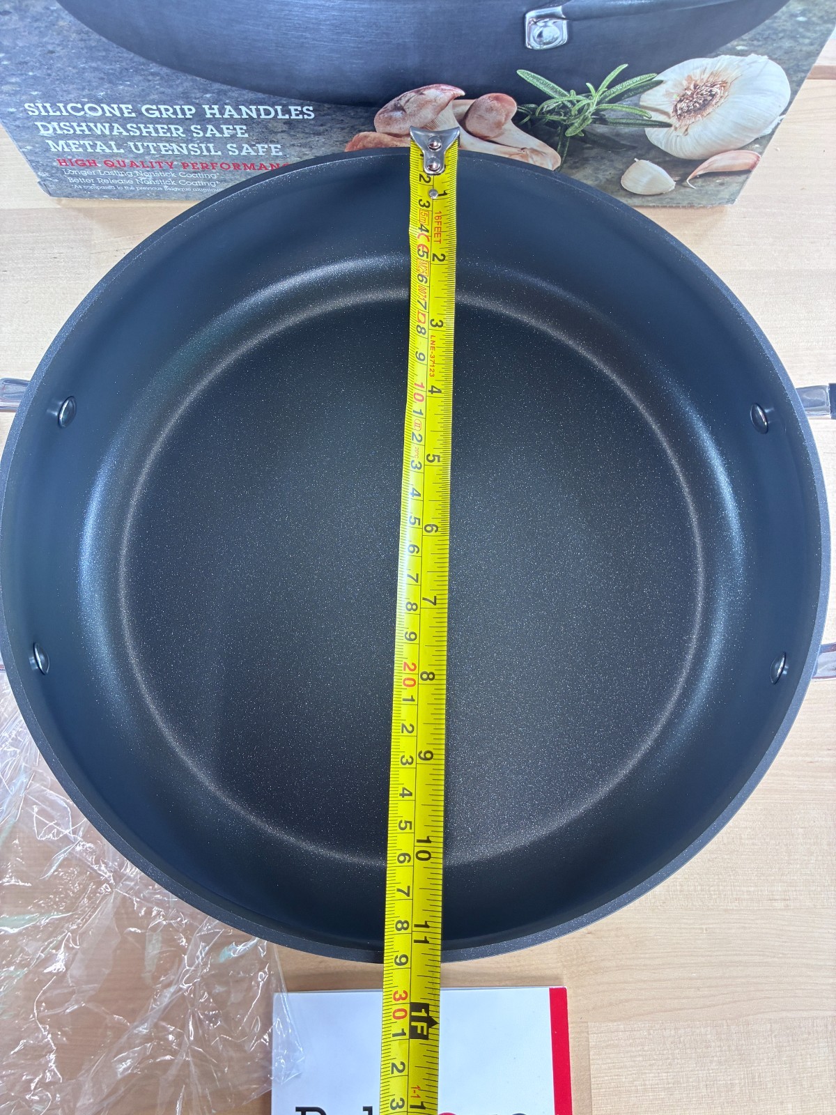 Belgique HS10820 5 Qt Hard Anodized Saute Pan Gray Nonstick Deep Skillet w/ Lid