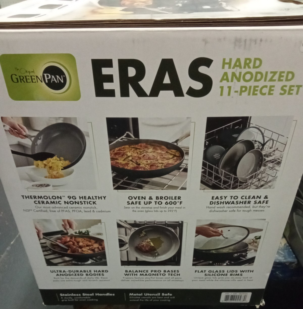 Eras Ceramic Non-Stick 11-piece Cookware Set GreenPan BLACK