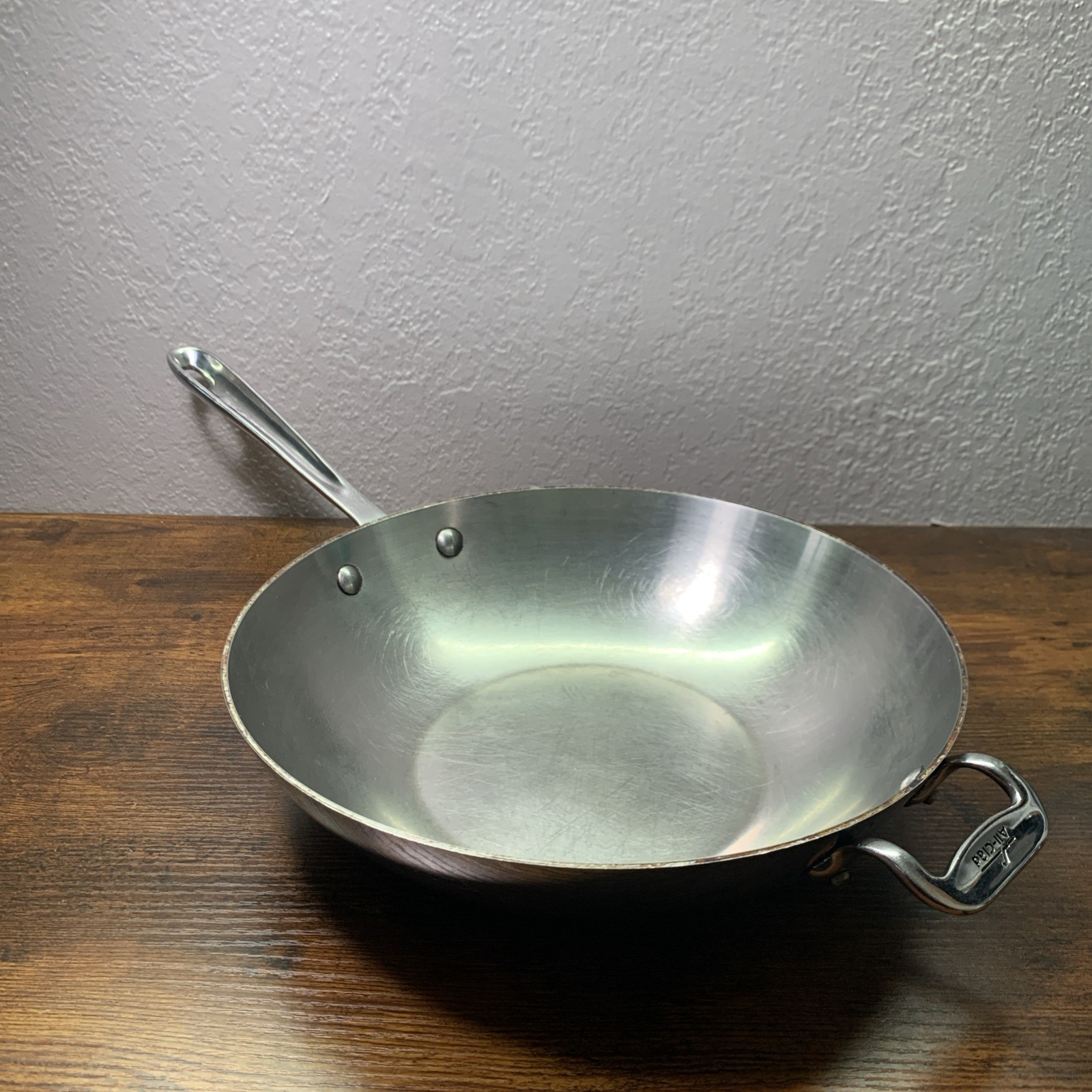 All Clad Stainless Steel Wok Stir Fry Pan 12″ Diameter Single Handle