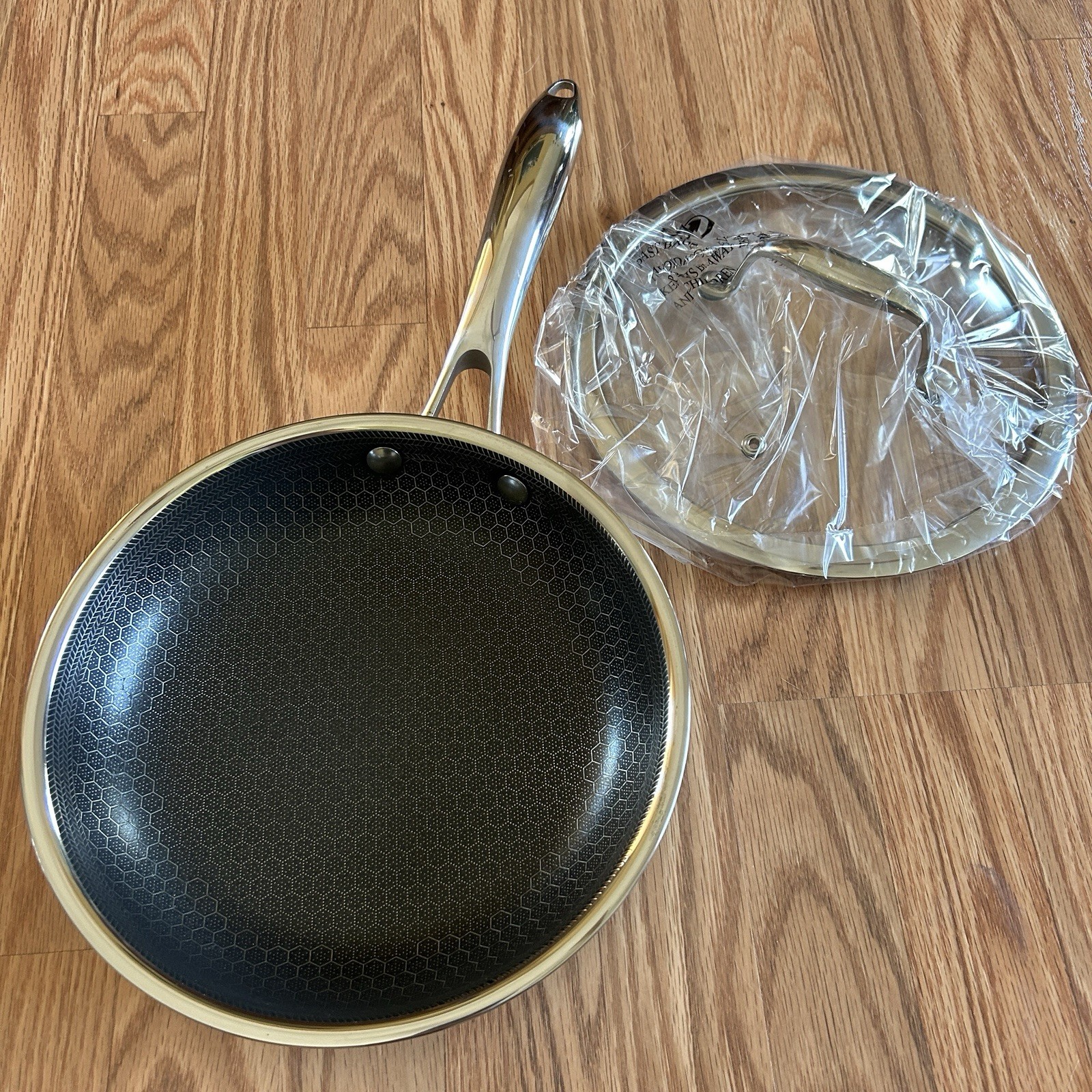 GENTLY USED HEXCLAD 8″ Fry Pan Hybrid Stainless Steel Frying Pan with Lid
