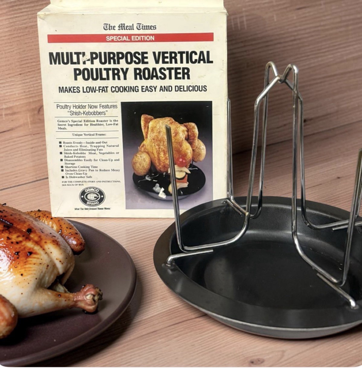 Gemco The Meal Times Multipurpose Vertical Poultry Roaster For Tender Chicken