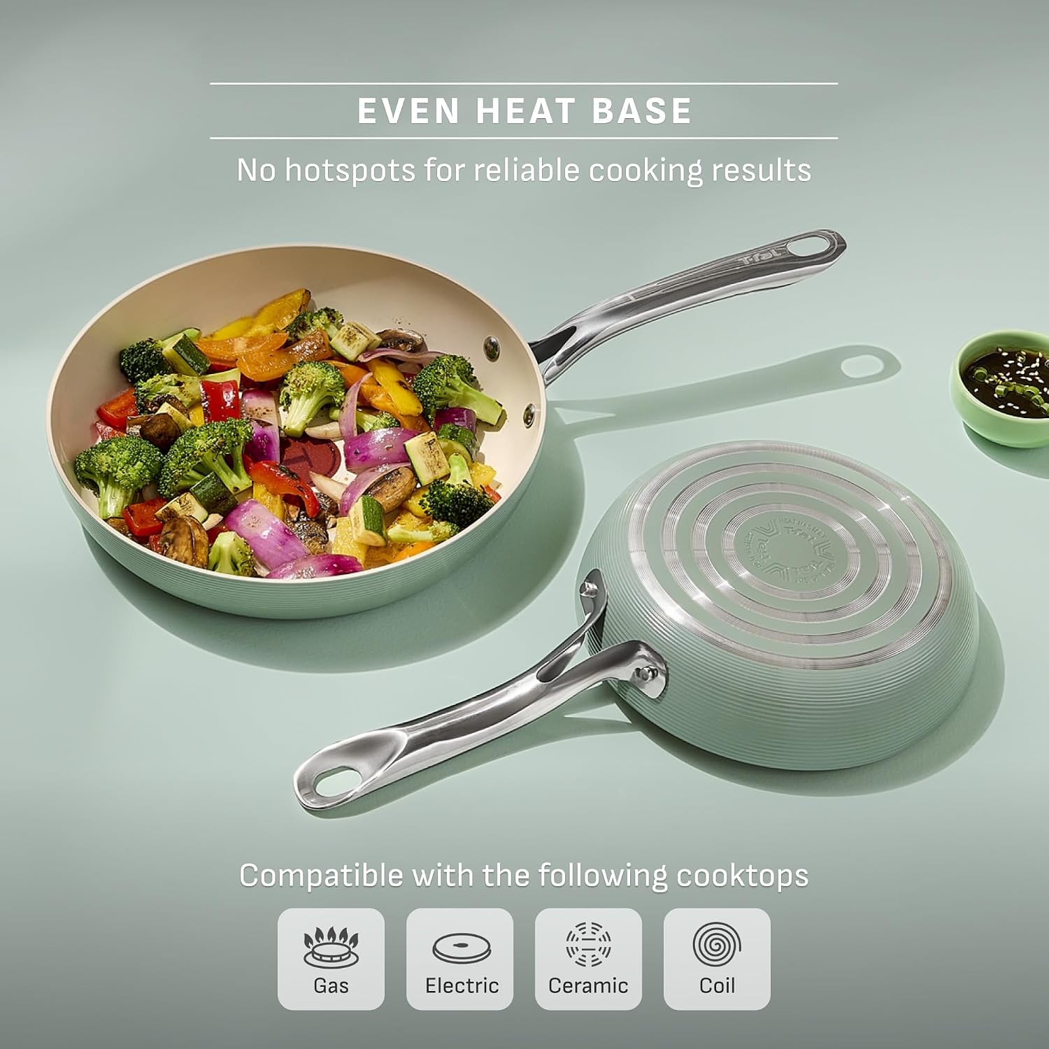 Inspire Nonstick Cookware Set, 10-Piece, Oven Safe to 500°F, Stockpot, Ceramic