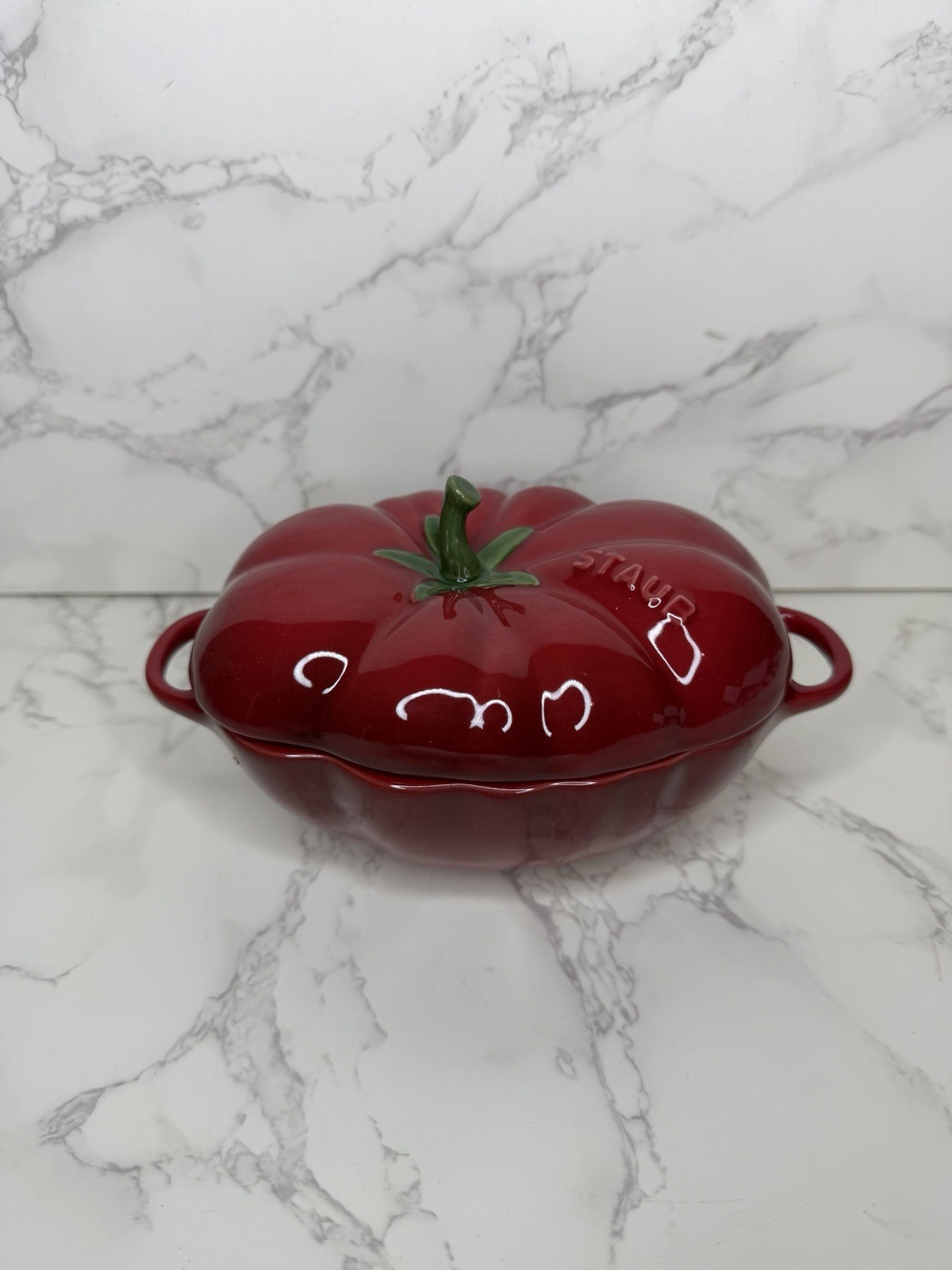 STAUB Ceramics 16 oz Sz 7.5”Petite Red Tomato Cocotte Brand New in Original Box