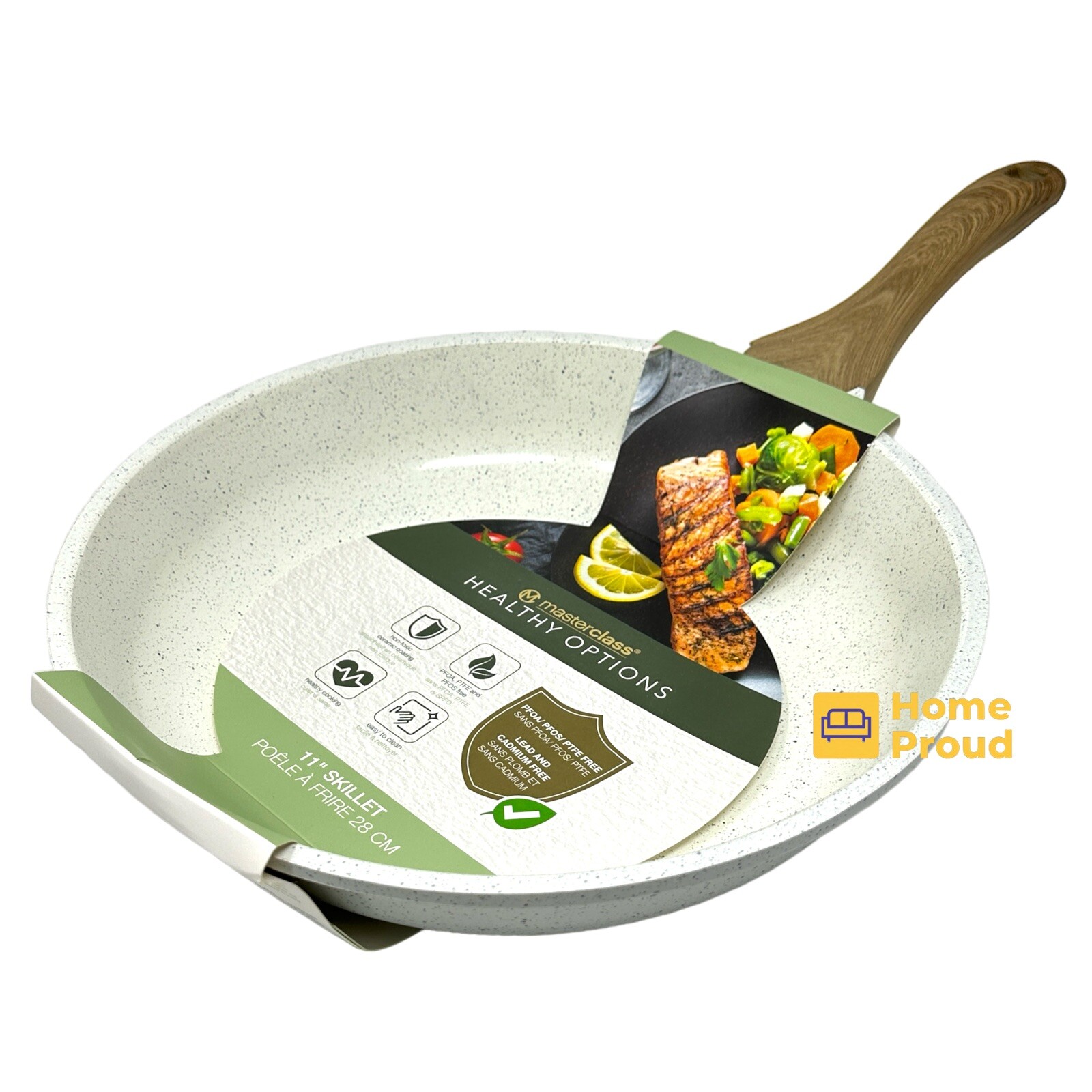Masterclass Frying Pan Skillet Non-Toxic Ceramic Coating Nonstick 11 Inch New