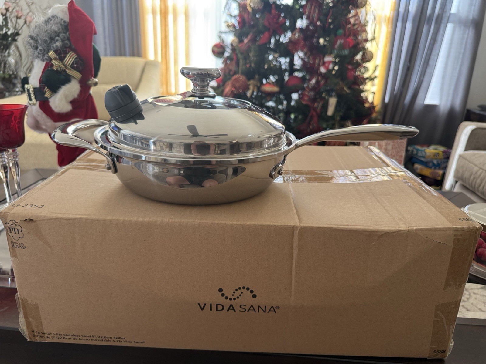 Princess House Vida Sana® 5-Ply Stainless Steel Cookware 9″ Skillet New! #5588