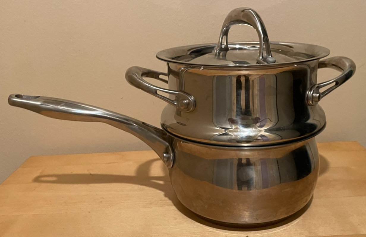 Kirkland Signature 2-Qt Saucepan + Strainer Professional Grade NSF Copper