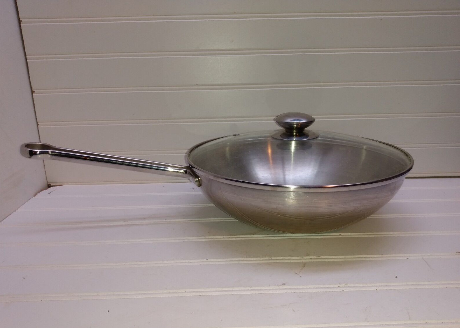 Revere Ware Proline 3 Qt Wok Copper Core Stainless 10.2″ Skillet Frying Pan Lid