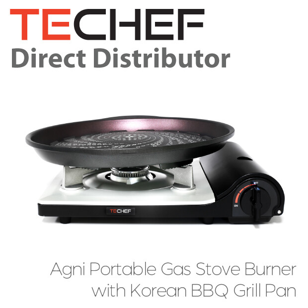 TeChef – Agni Portable Gas Stove with Korean BBQ Grill Pan
