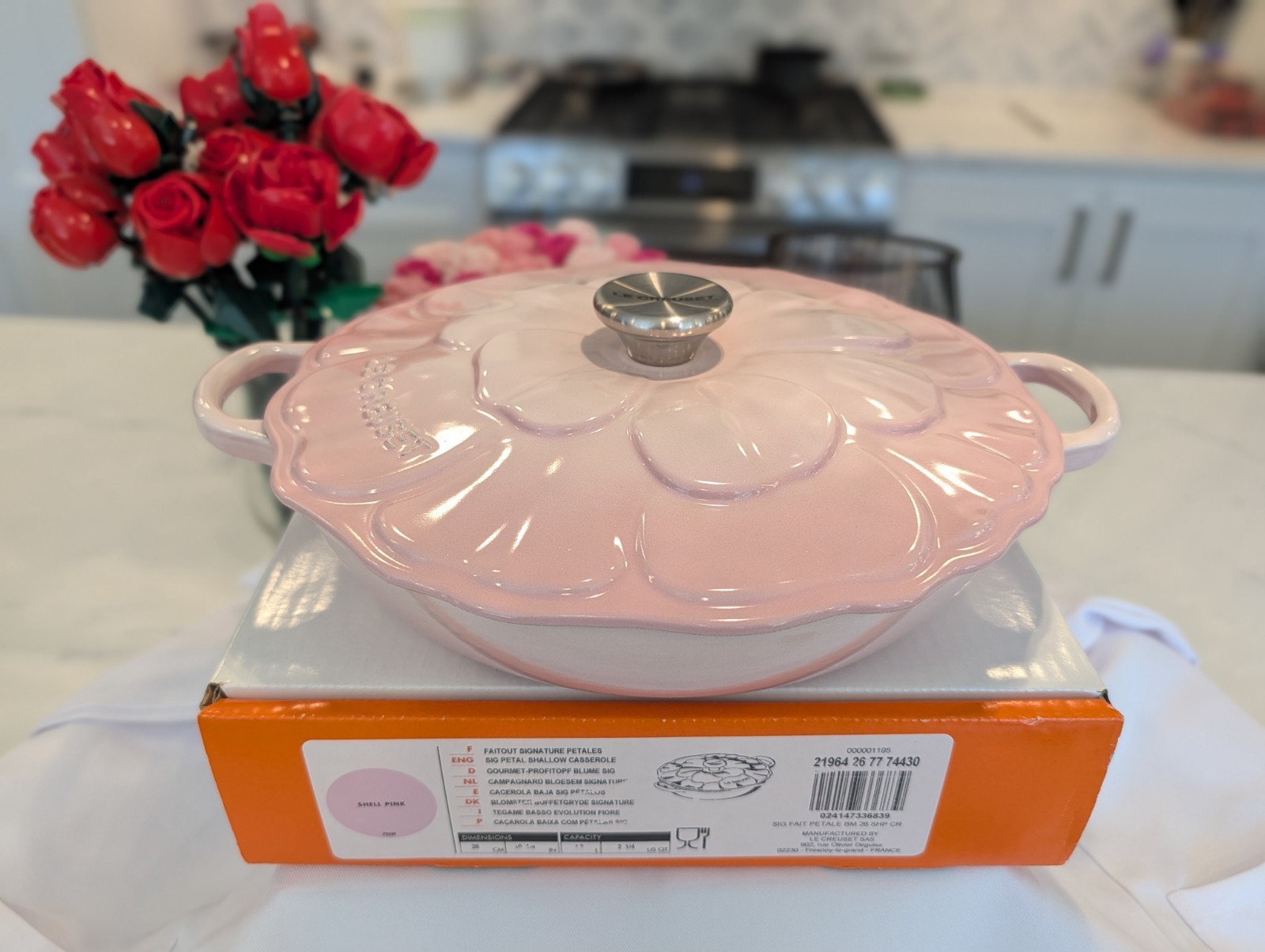 Le Creuset Signature Petal Braiser 2.25 qt Enameled Cast Iron Shell Pink