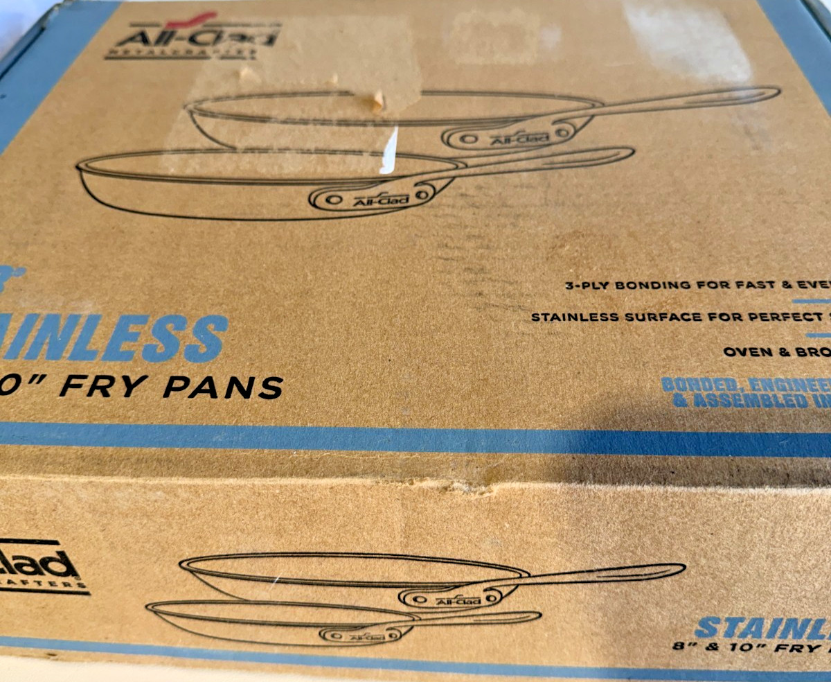 NEW OPEN All-Clad D3 Stainless Steel 3-Ply Bonded 2 Piece 8″ & 10″ Fry Pan Set