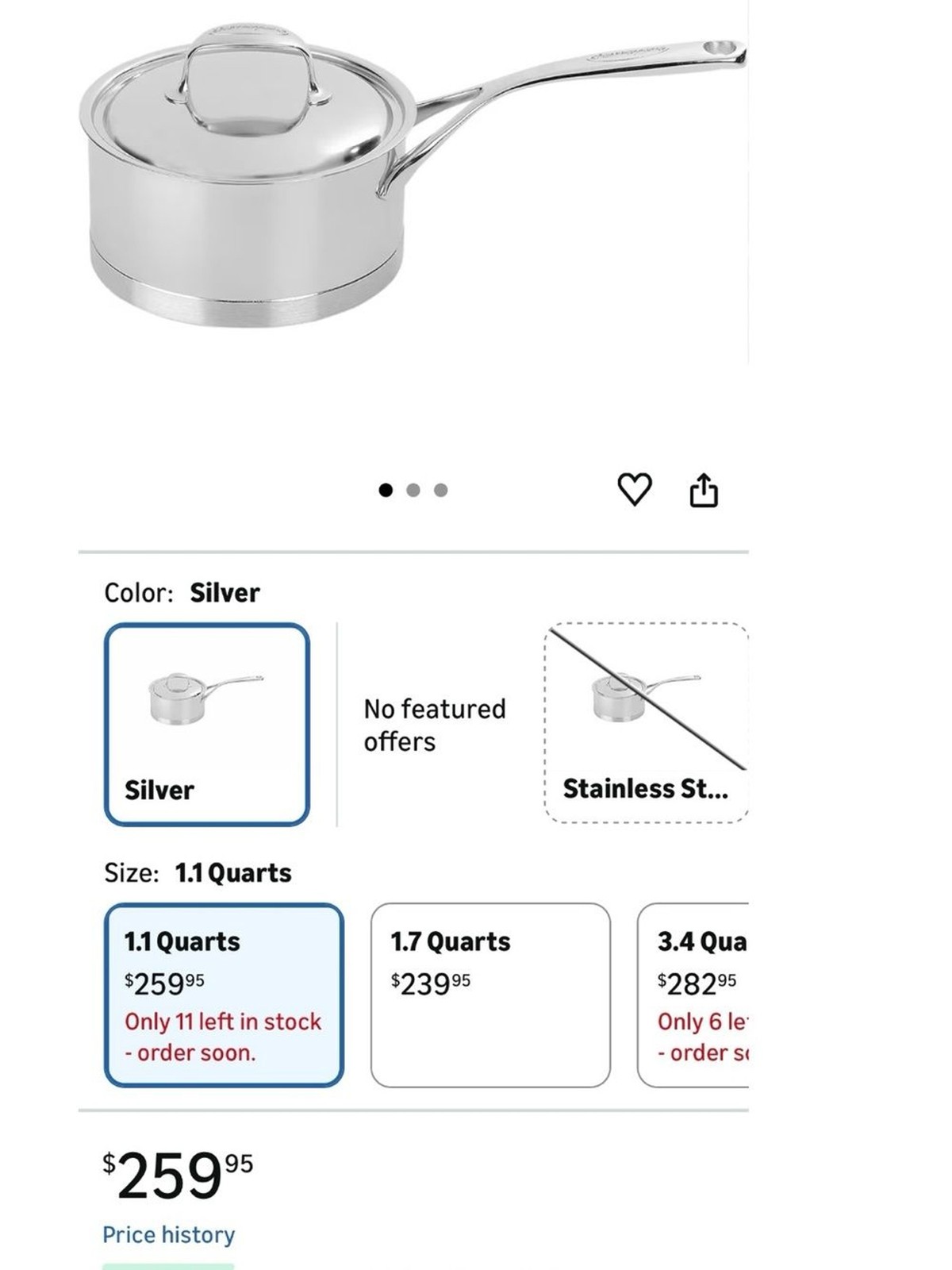 Demeyere Atlantis 1.1 Quart Saucepan with Lid, Made in Belgium
