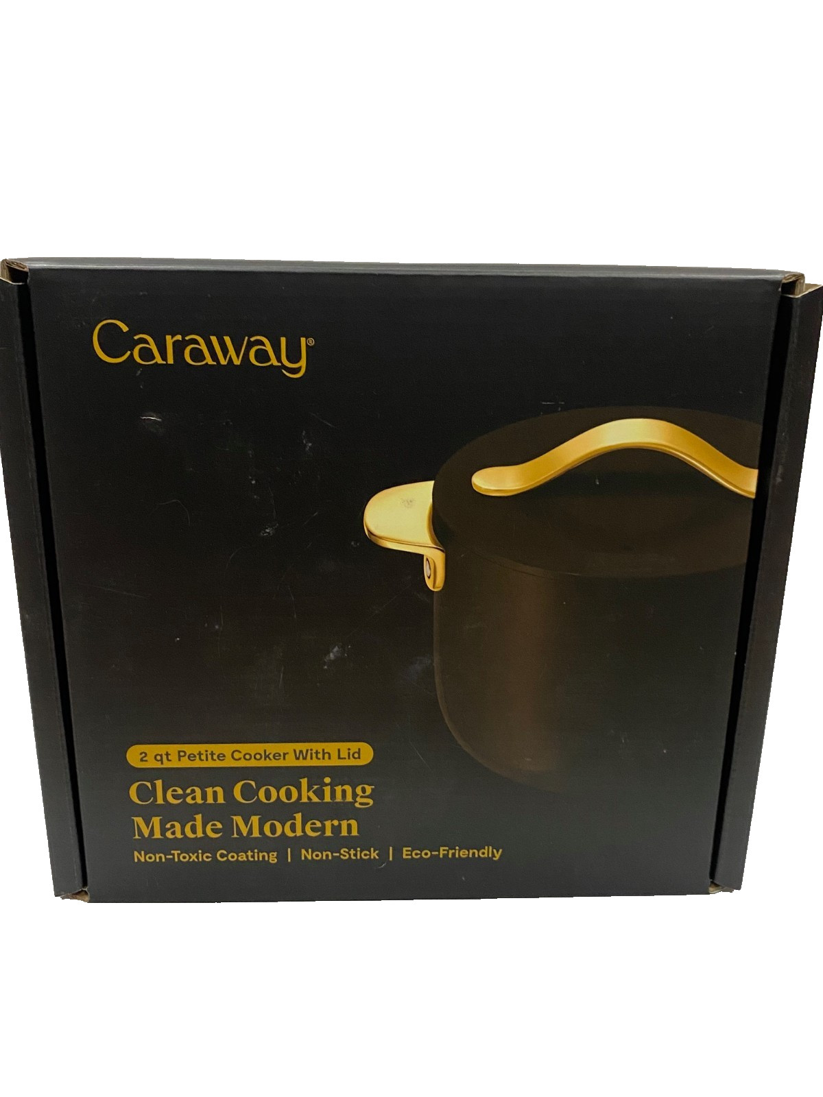 Caraway Petite Cooker 2 Qt Ceramic Coated Pot Free From Forever Chemicals Black