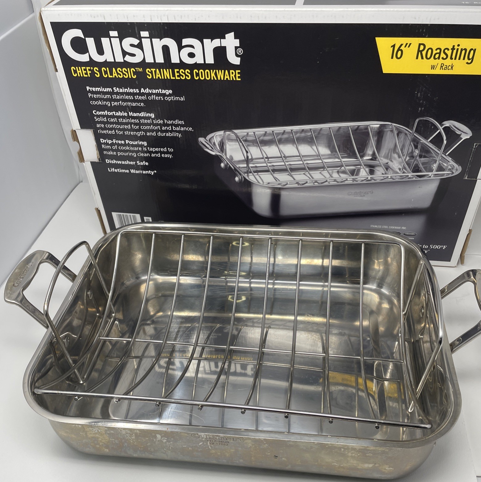 Cuisinart Chef’s Classic Stainless Cookware 16″ Rectangular Roaster Rack