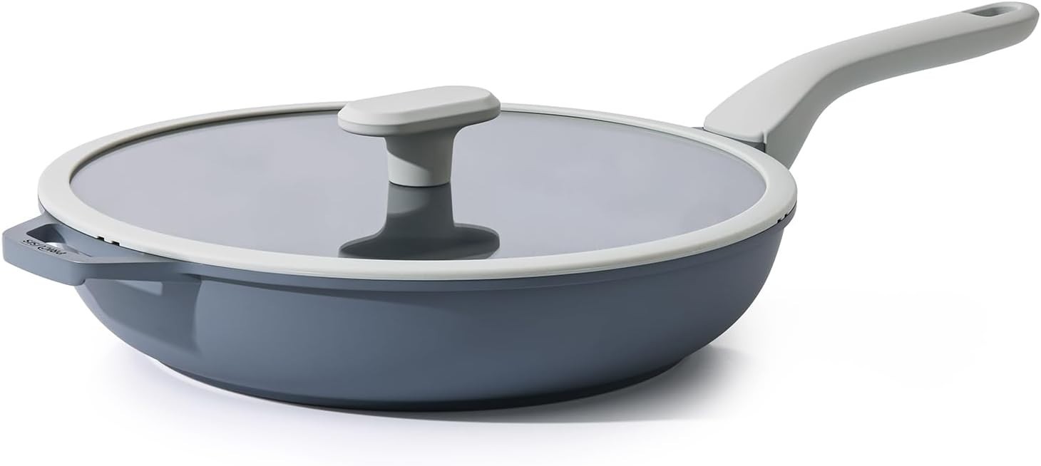 Nonstick Ceramic Frying Pan with Lid, 8/10/12 Inch, Metal Utensil Safe, PFOA …