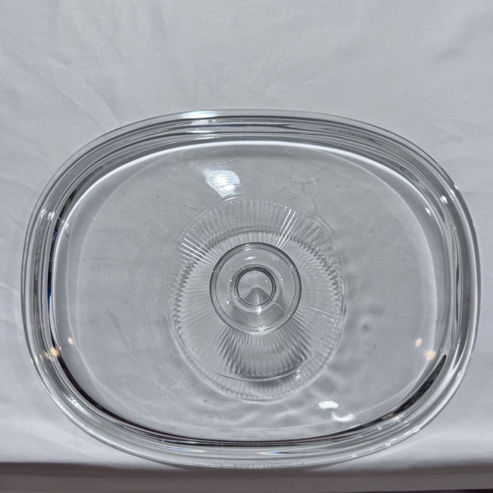 Vintage Pyrex DC 1.5 C Clear Glass 11″ x 8.75″ Oval Casserole Dish Lid Cover 22