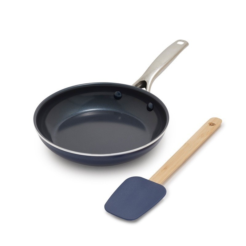 Ceramic Nonstick Fry Pan W/ Spatula Metal Utensil Safe Dishwasher Oven Safe New