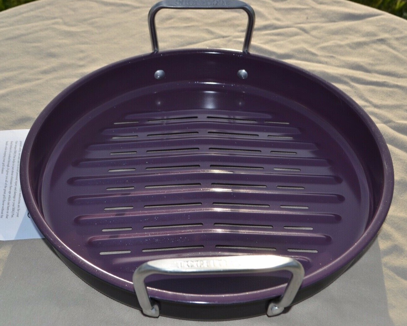 Technique 12″ Round BBQ Pan with Ceramic Non Stick – Eggplant