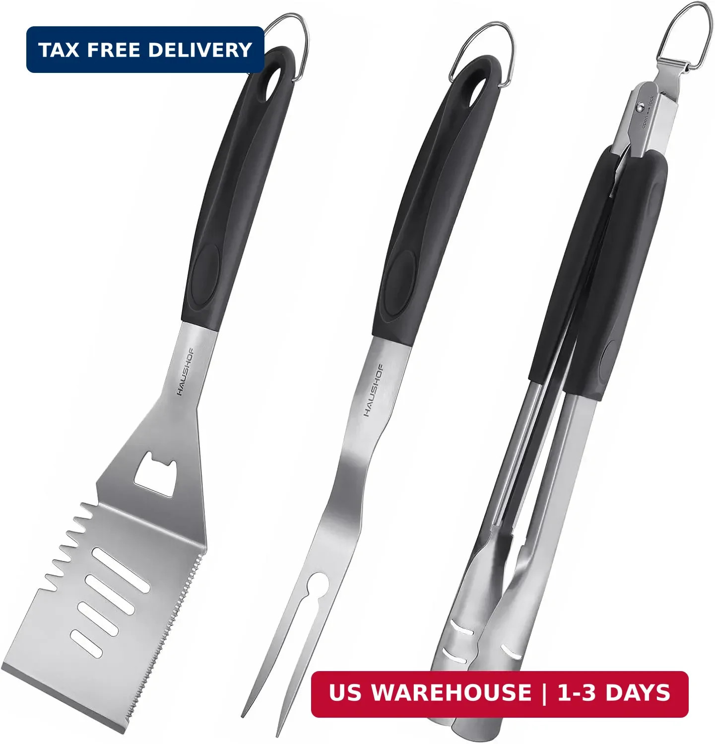 HAUSHOF Large Grill Accessories Heavy Duty BBQ Set Gifts for Men/Women – Premium