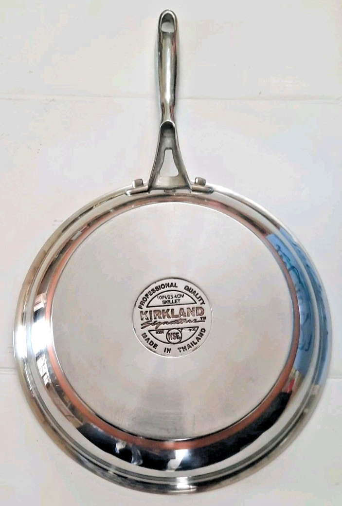 Kirkland Signature Prof 10″ Copper Core Stainless Skillet Saute Frying Pan w/Lid