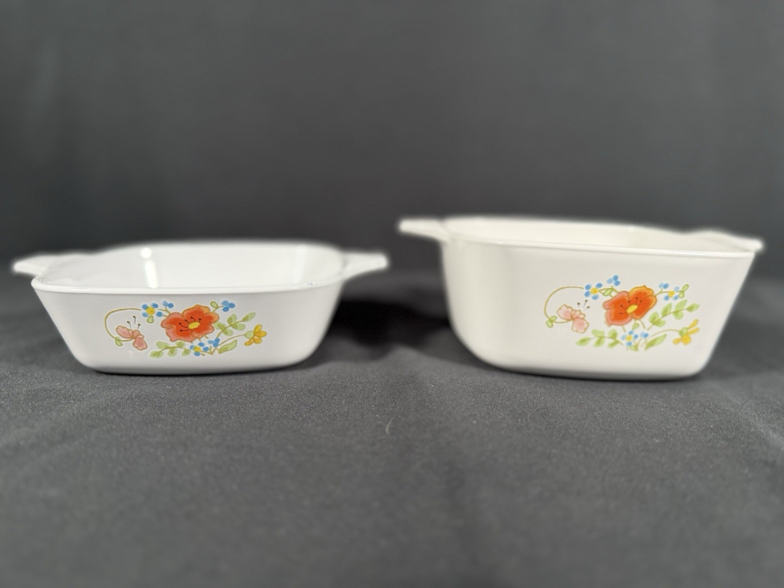 Corning Ware Wildflower 6 pc Set 1Qt Casserole & Lid, Microwave & 2 Petite Pans