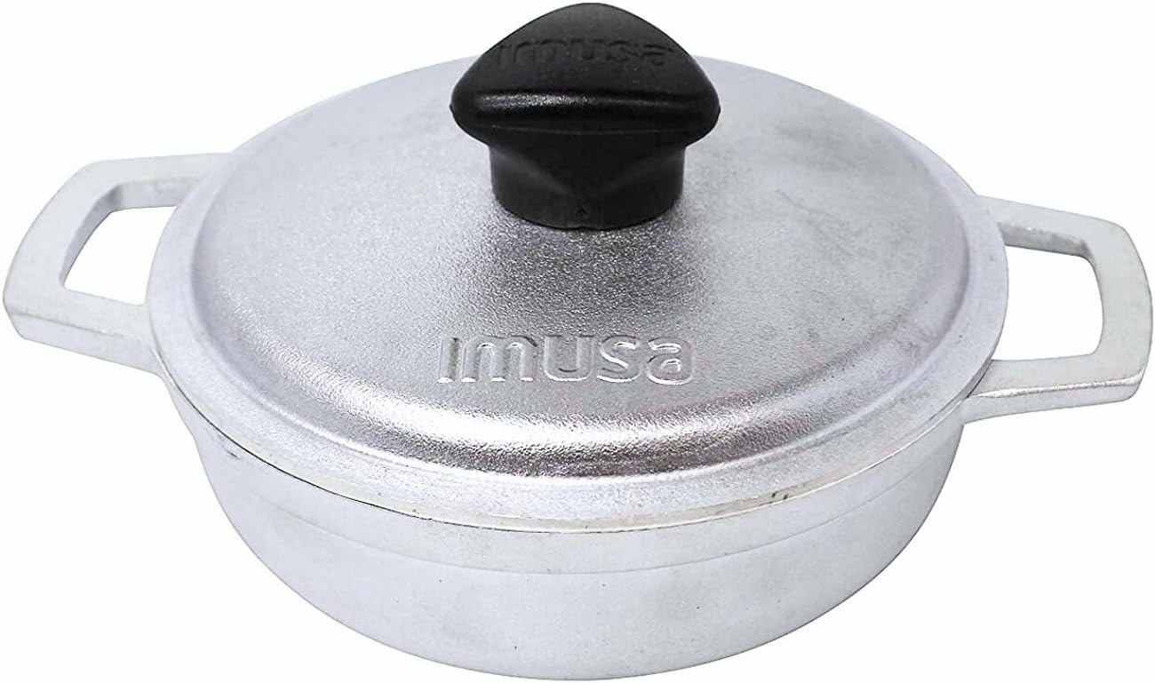 Caldero Stock Pot W/ Glass Lid 3.7QT Cast Aluminum Perfect Serving Small