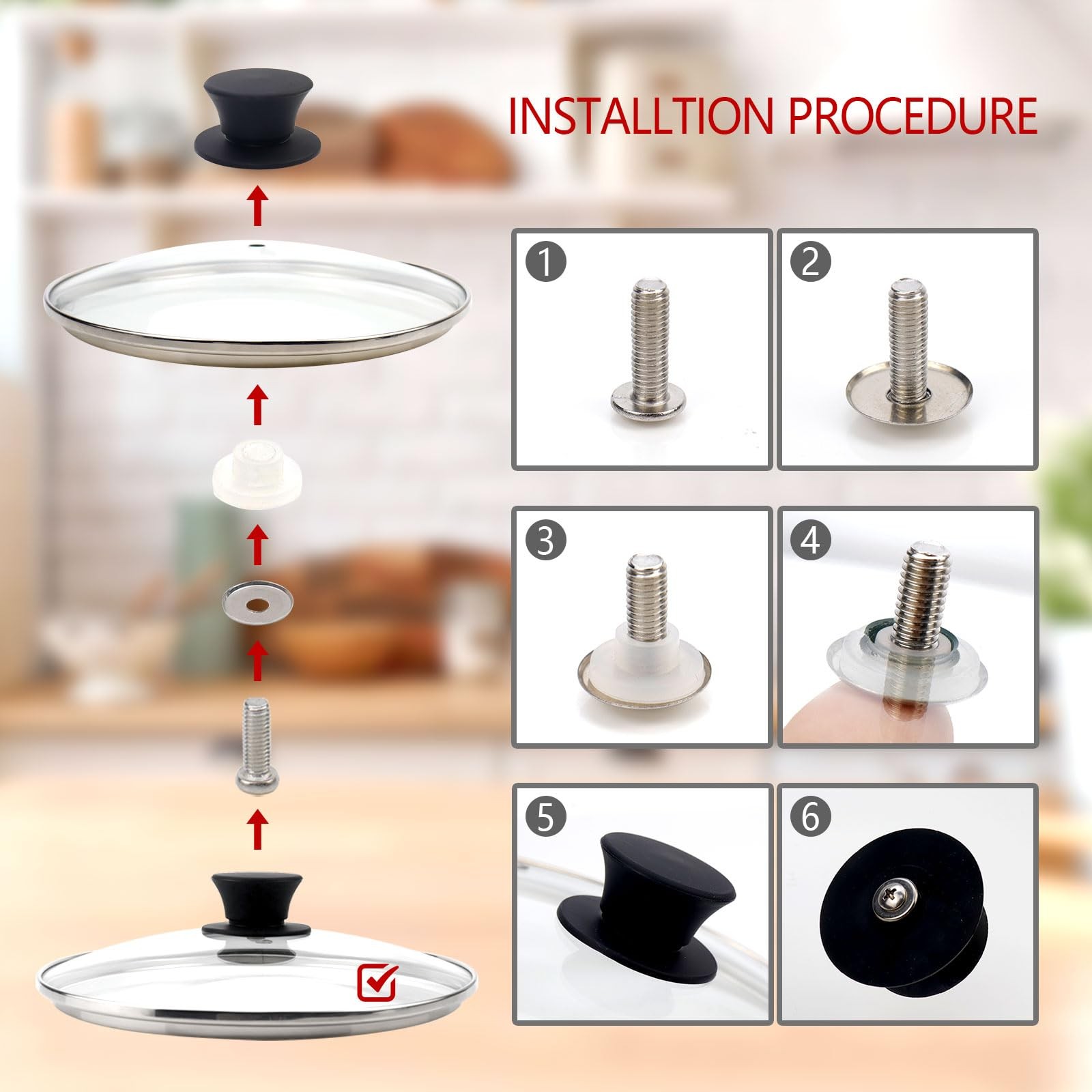 Universal Lid for Pots, Pans and Skillets, 9inch /23cm Clear Glass Pot Lid wi…