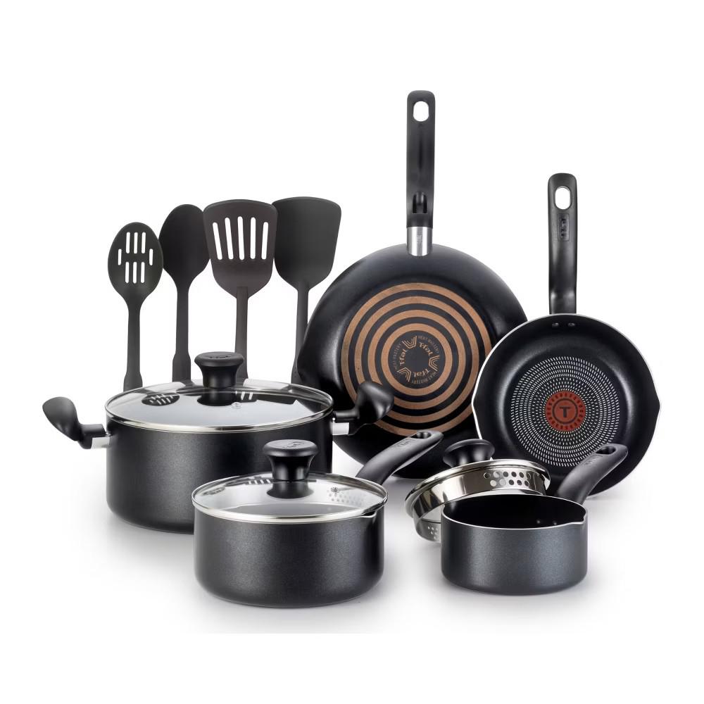 T-fal 12pc Simply Cook Nonstick Cookware Set: Kitchen Pan & Pot Set