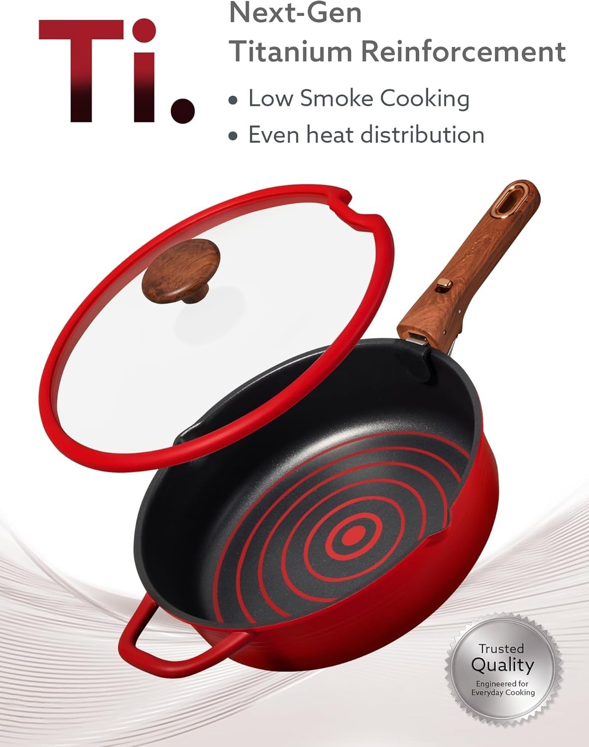 Versatile 20-Piece Non-Toxic Cookware with Detachable Handle for Easy Storage