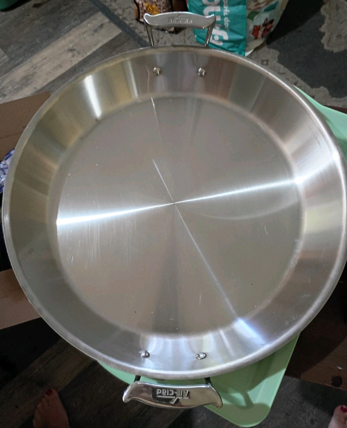 All-Clad Metalcrafters 16″ Stainless Steel Paella Pan Braiser Dual Handle USA