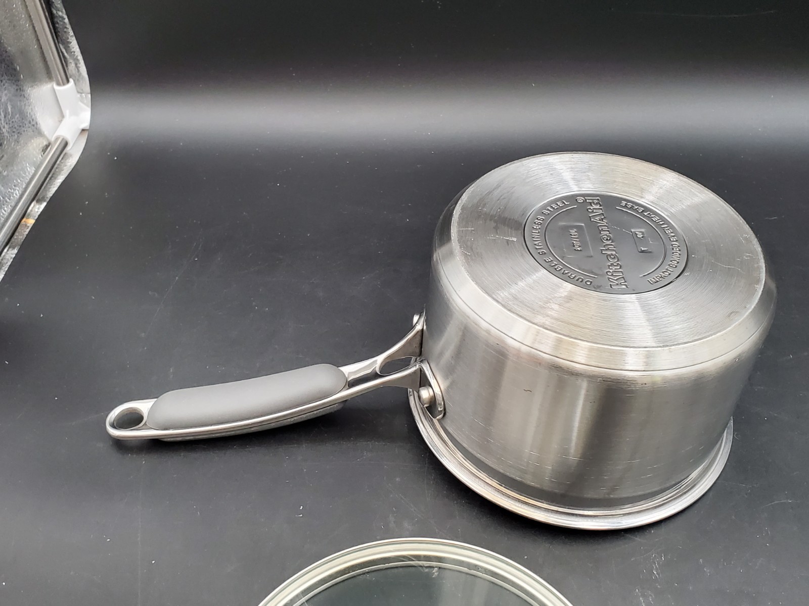 Kitchen Aid 1 & 2 QT Saucepans, 18/10 Stainless Steel, Impact Bonded, w/ Lids