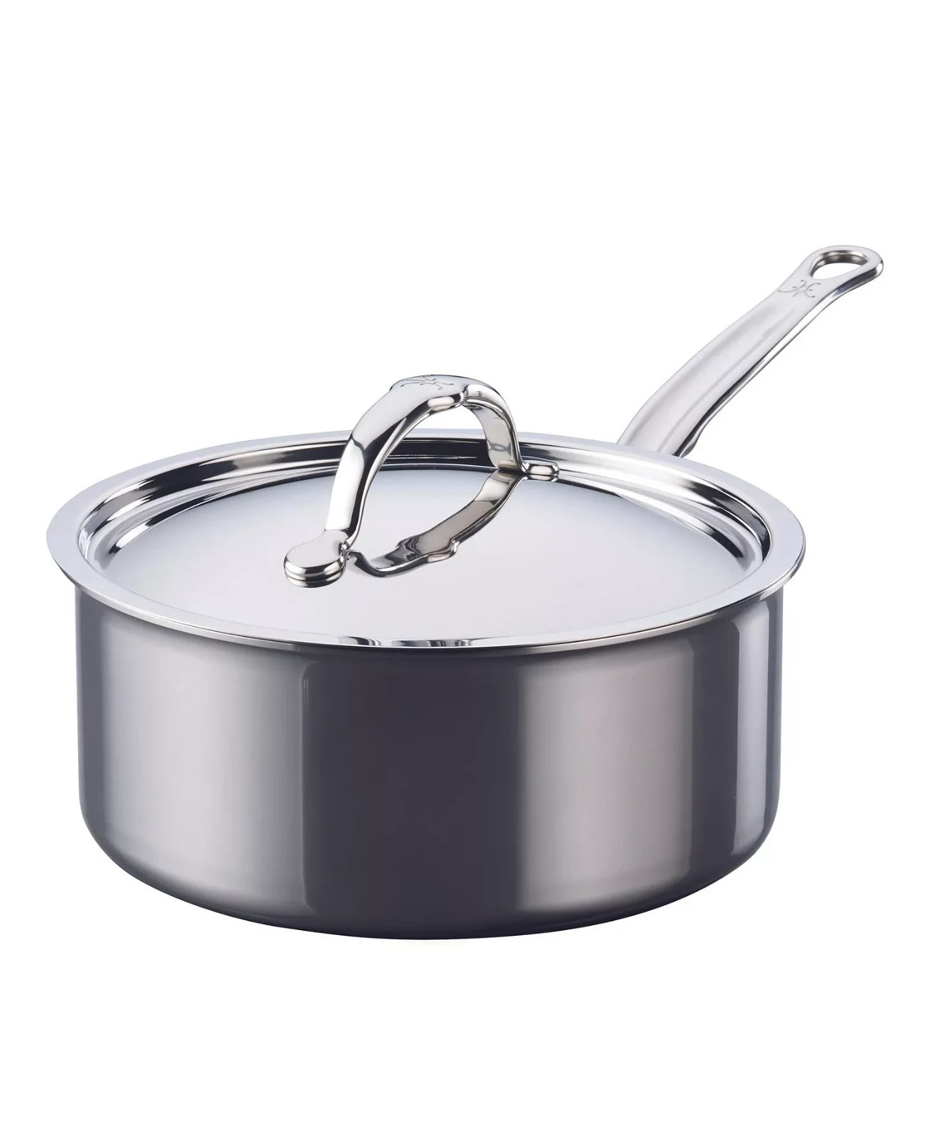 Hestan NanoBond 3 Qt Saucepan With Lid Titanium Stainless Steel Italy Silver