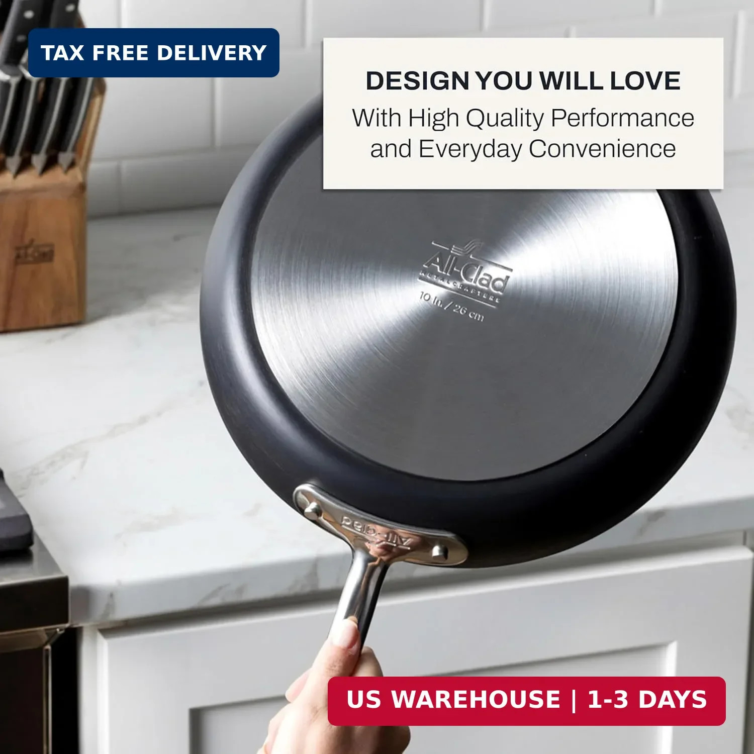 All-Clad HA1 Hard Anodized Non Stick Fry Pan Set 2 Piece, 8, 10 Inch, Induction,