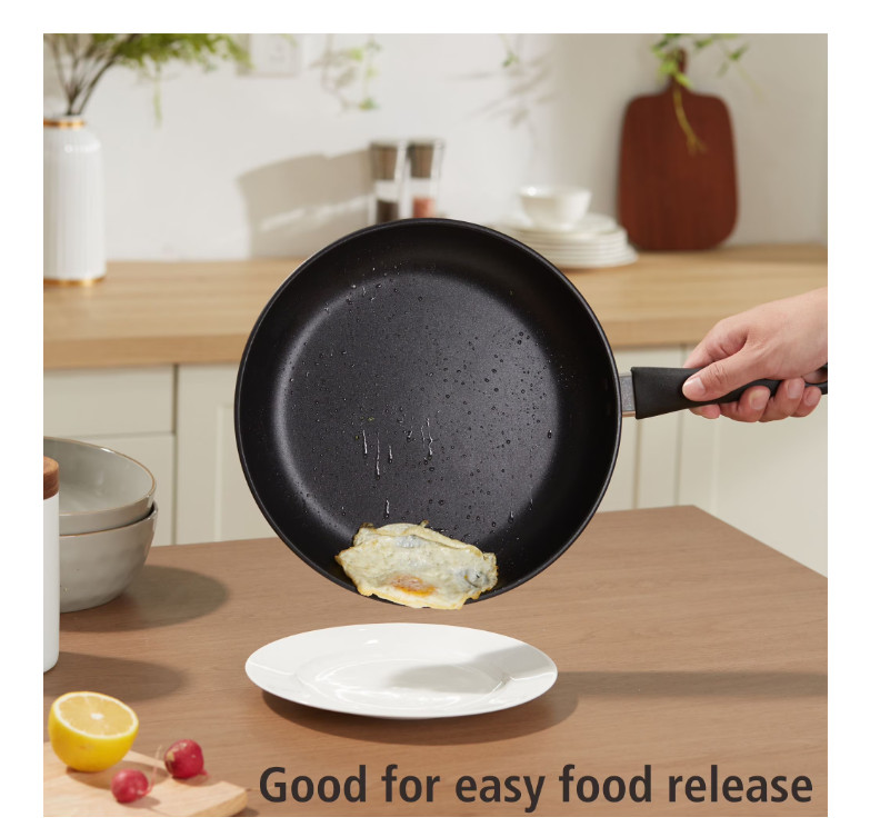 3 Piece Nonstick Aluminum Skillet Set Black Finish Cookware Collection