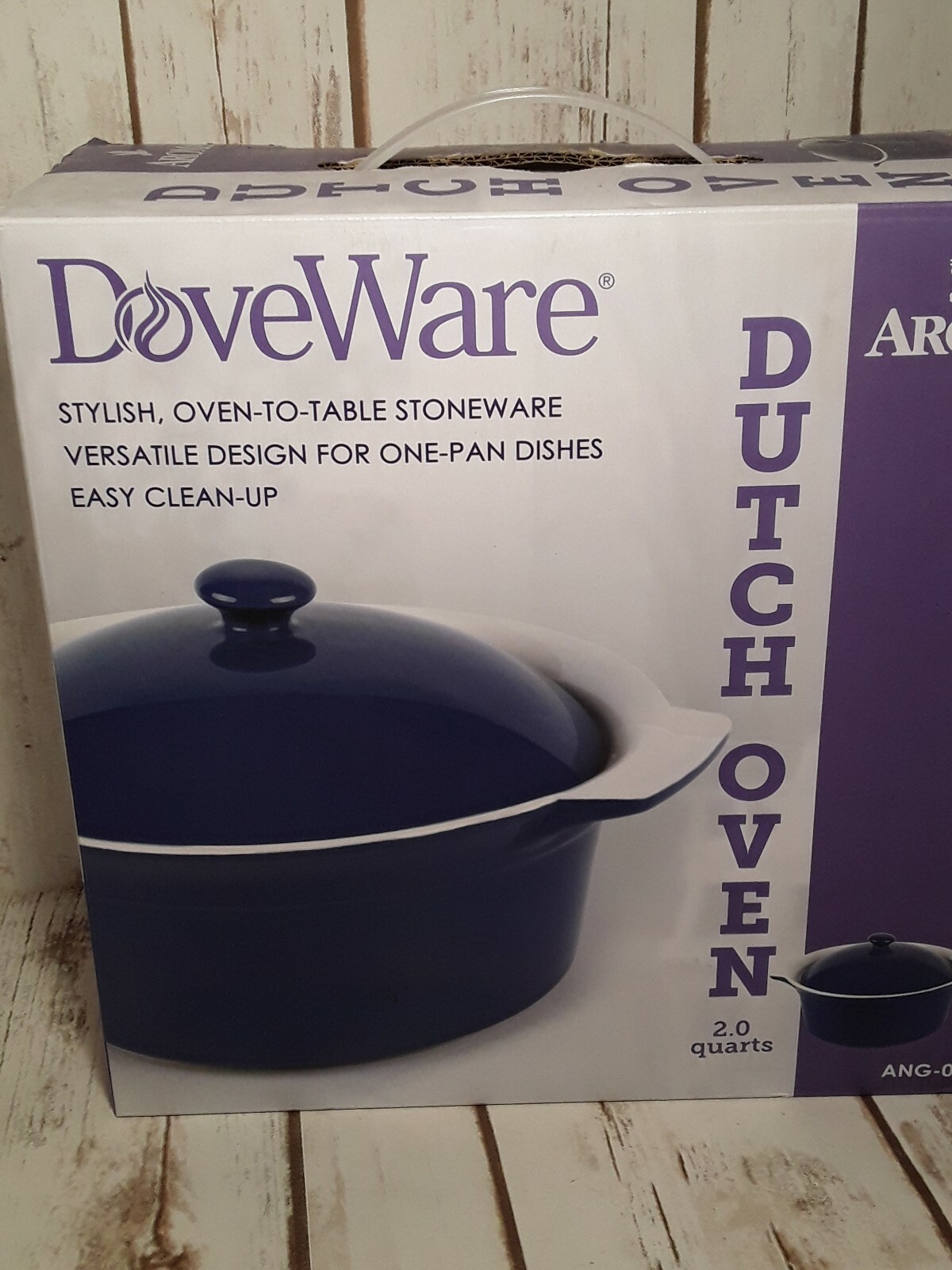 2 Quart Baking Dish Aroma Housewares Dutch Oven to Table Stoneware BLUE