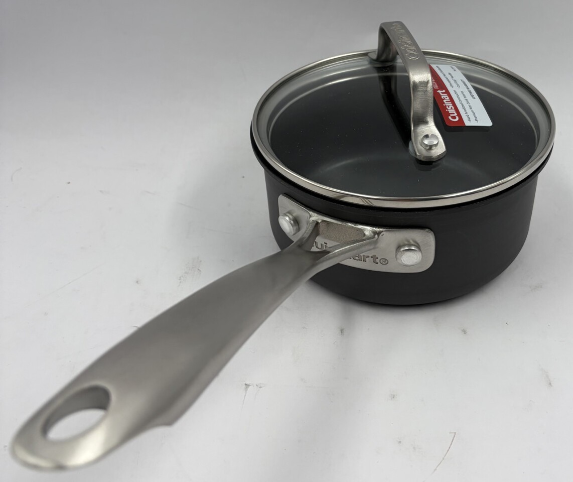 CUISINART NEW POT AND PANS SET W/ LIDS INDUCTION HARD ANODOZIED NON STICK