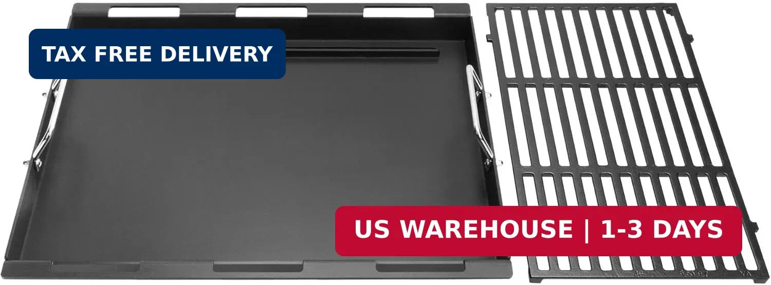 Cooking Griddle Inserts and Grate for Weber Genesis II 400 Series, Flat Top Gril