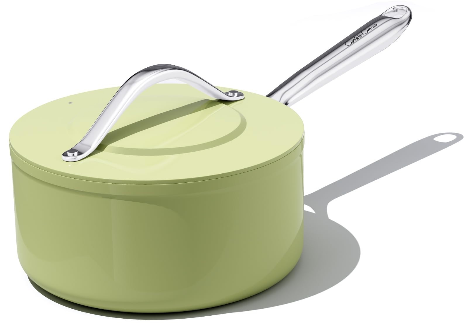 CookinCraze Premium Ceramic Sauce Pan with Lid for Healthy Everyday Cooking