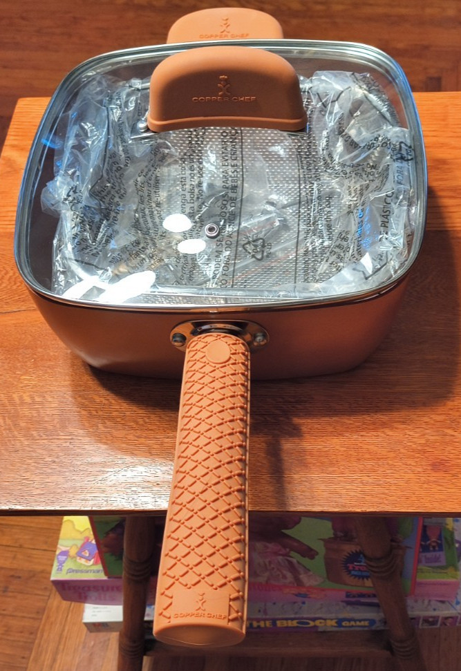 Copper Chef Nonstick XL Steamer Sauté 6.7 Quart Pan NEW