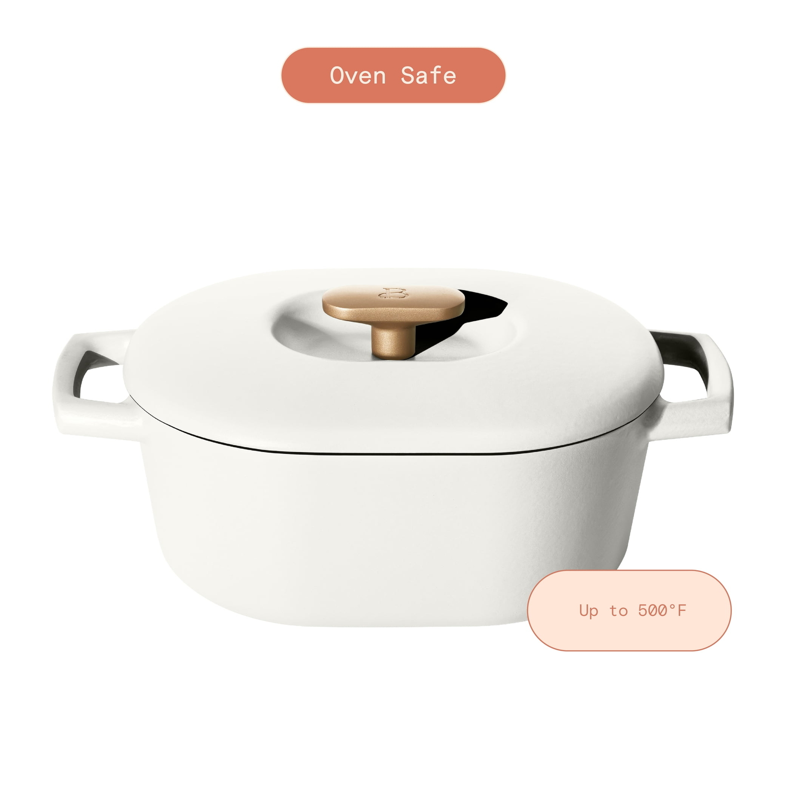 6 Quart Enamel Dutch Oven, White Icing by Drew Barrymore