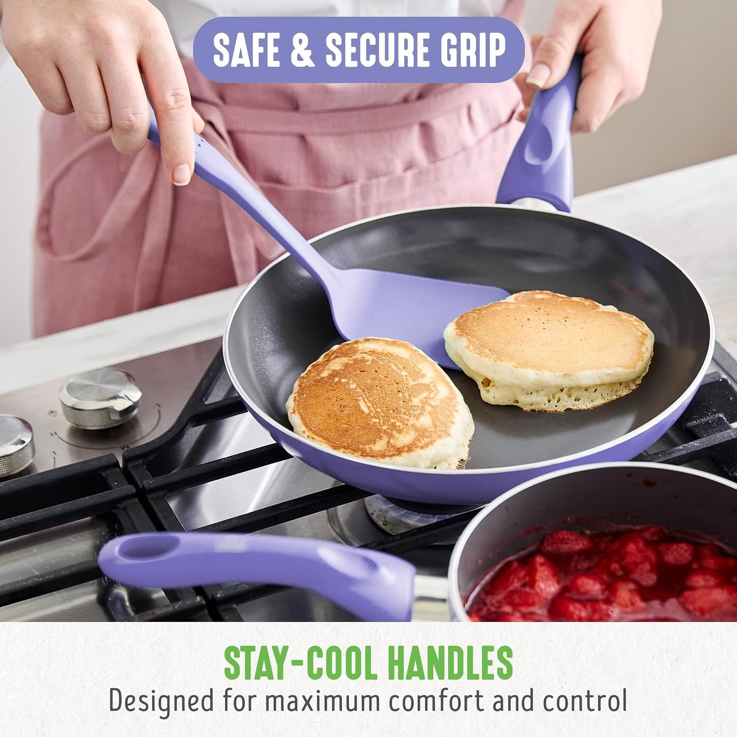 8″ Frying Pan Skillet, PFAS-Free Ceramic Nonstick, Induction Ready Cookware