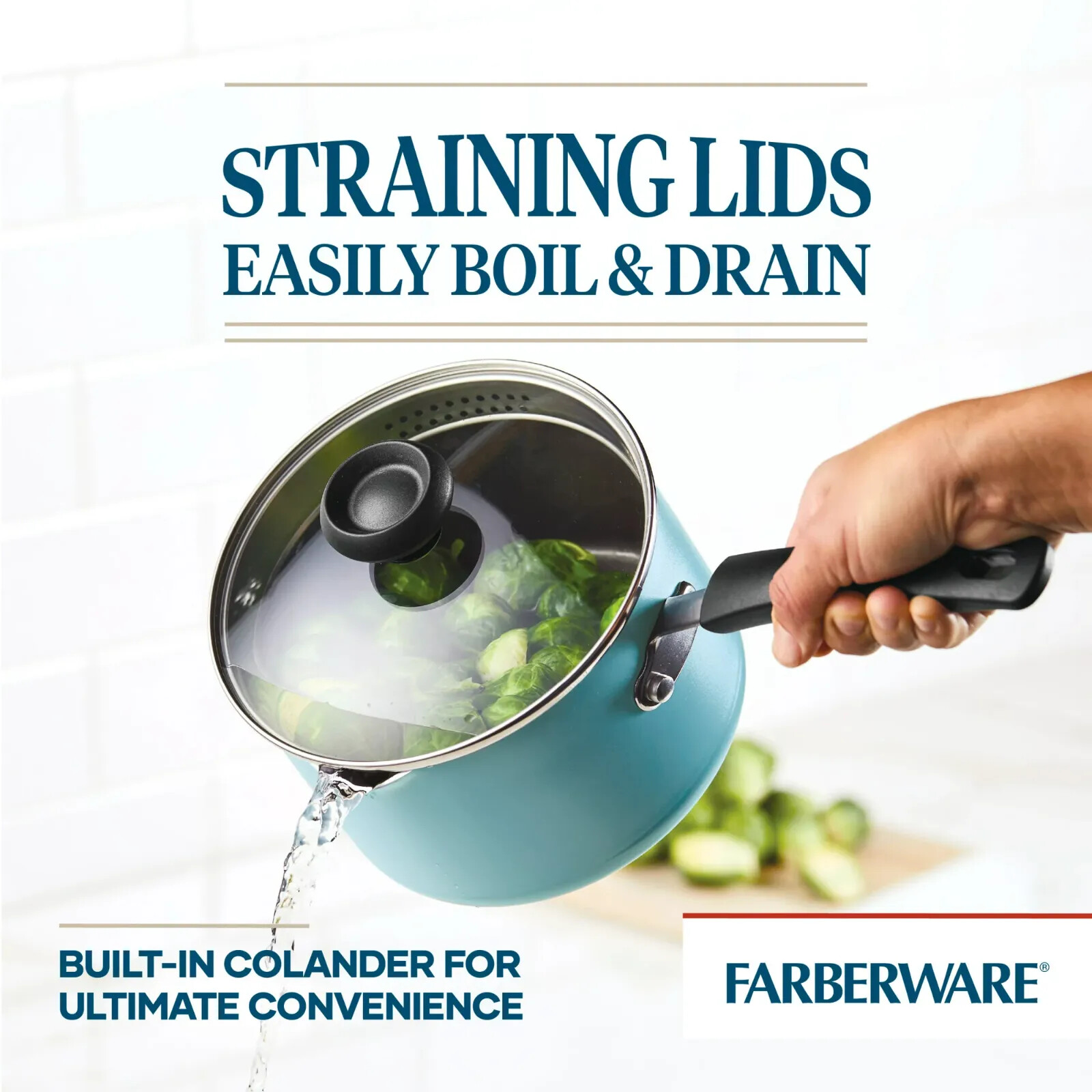 New Aqua Nonstick Cookware Set Stock Pot Saucepan Fry Skillet Pan Pasta Fork