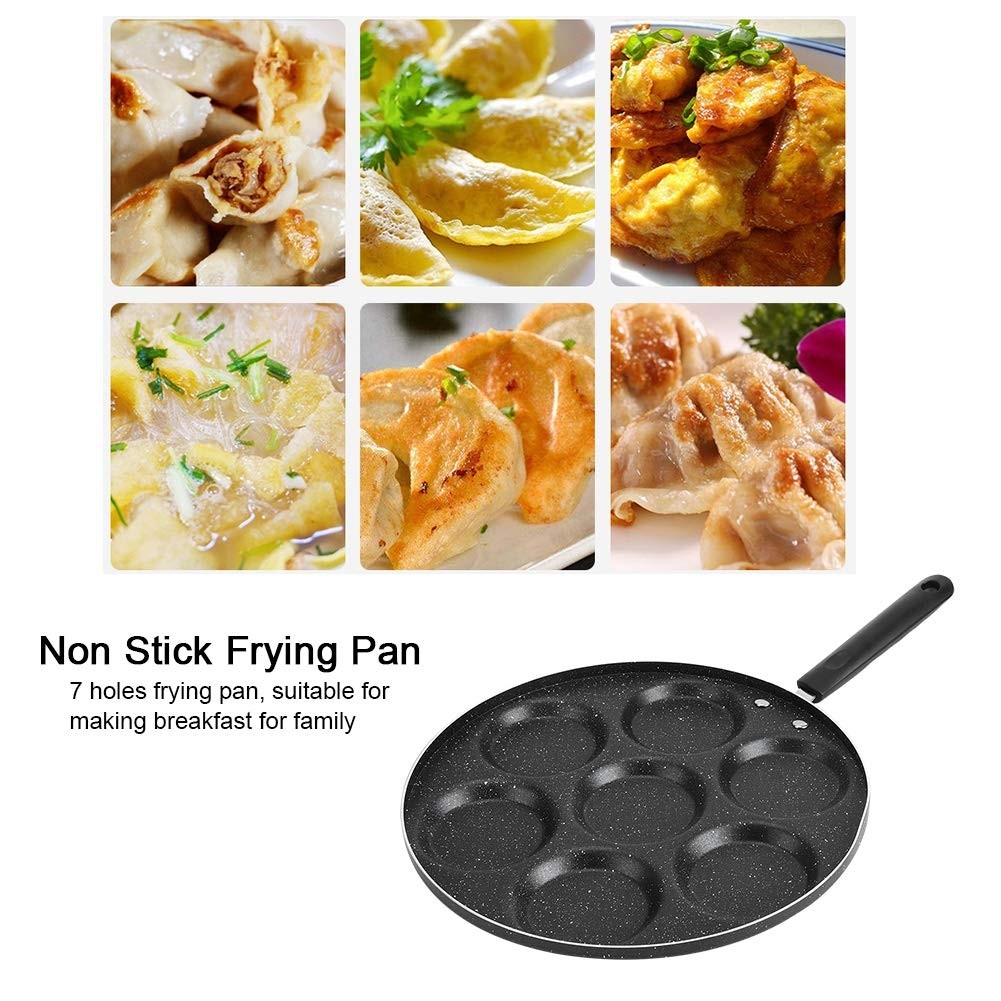 1 PC 7 Holes Non Stick Fried Eggs Frying Pan Burger Pancake Cookware Skillet