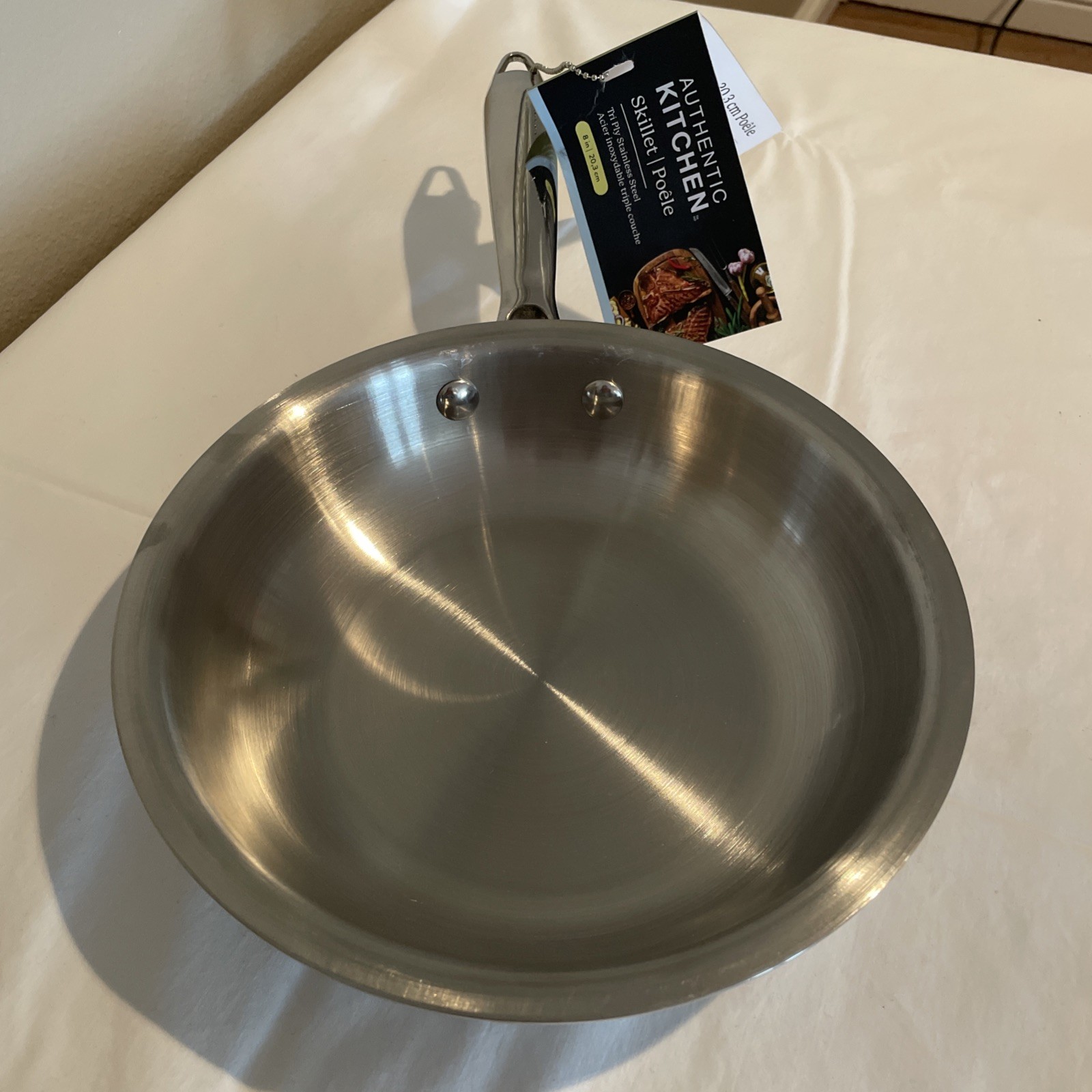NEW Authentic Kitchen Tri-Ply Stainless Steel 8”Frying Pan /Skillet Induction