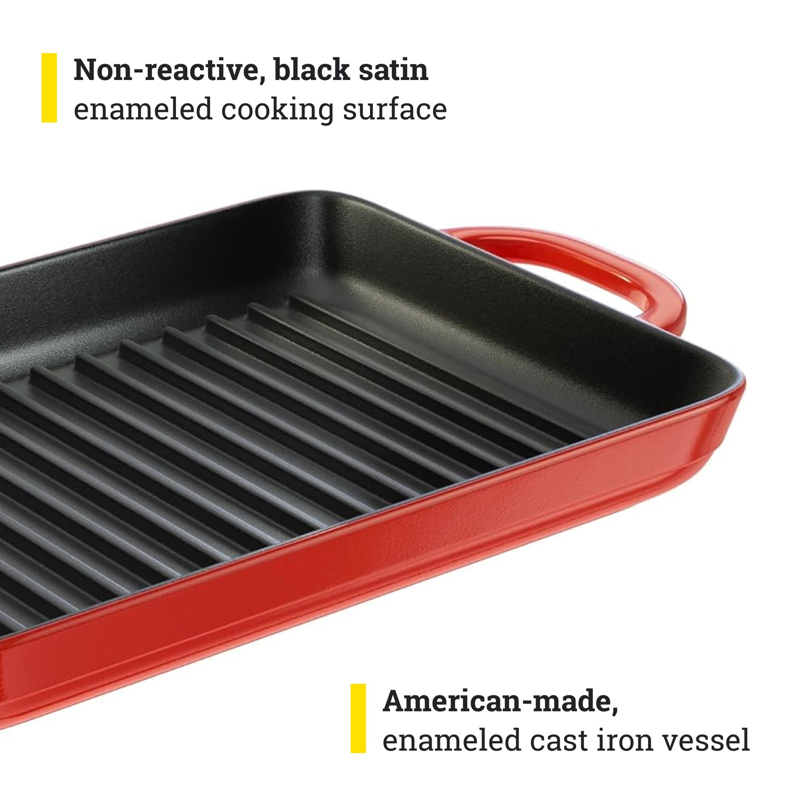 Lodge 12.5 X 8 Inch Enamel Cast Iron Grill Pan – – Use In The Oven On