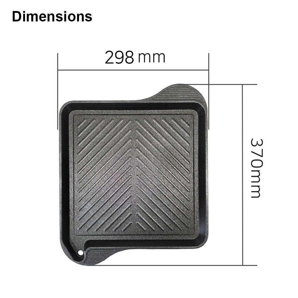 Easy Cooker Korean BBQ Grill Pan 13x12in Nonstick Aluminum Gas Stove Samgyeopsal